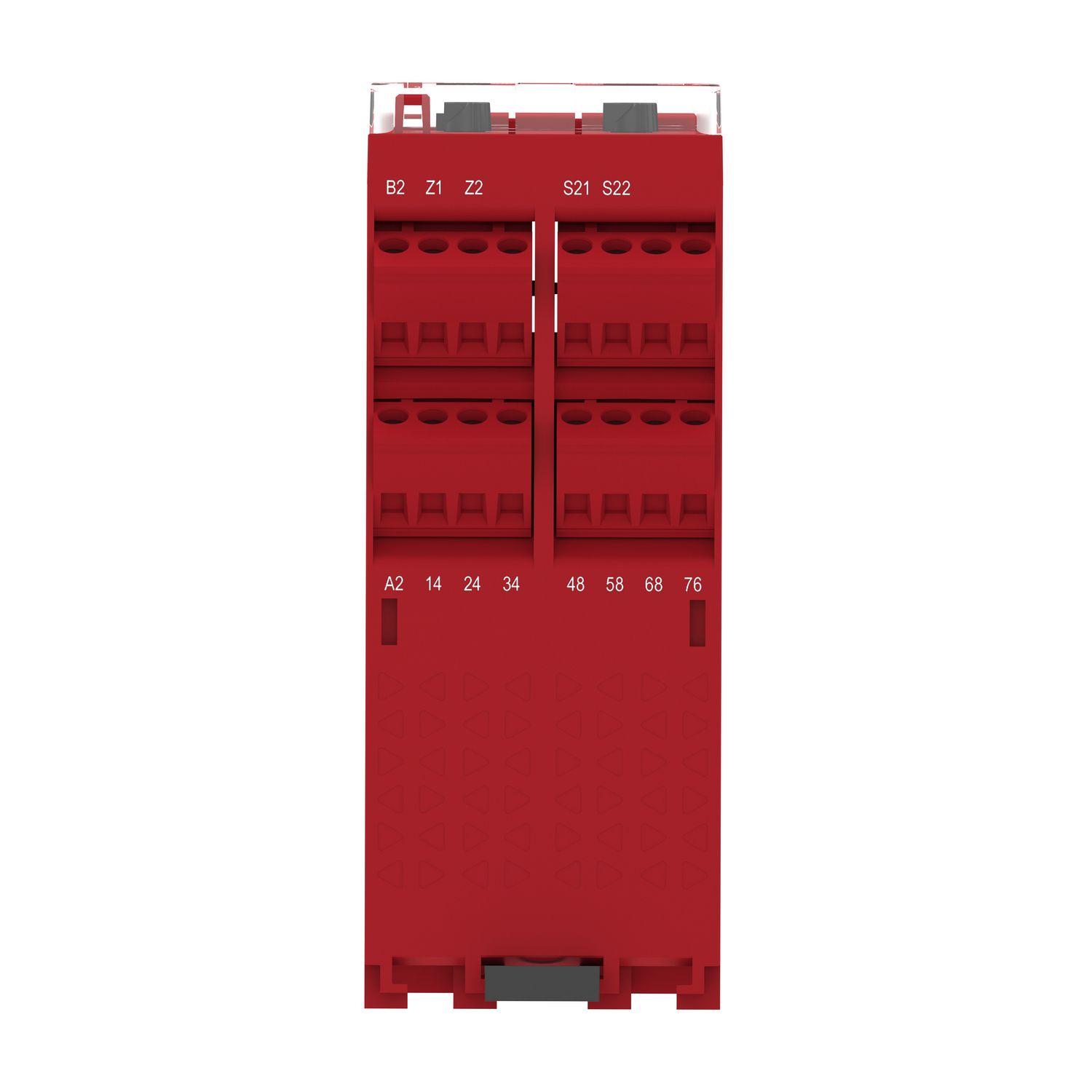 Picture of safety module, Harmony XPSU, Cat4, features XPSUAK with delayed outputs, 48 to 240V AC or DC, screw