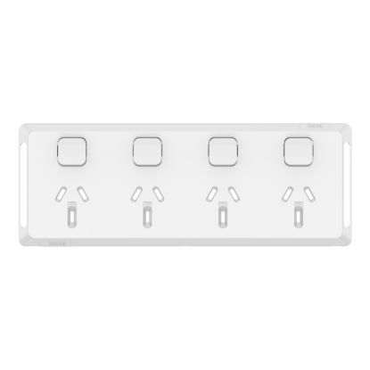 Picture of Quad Power Point Skin, Pro Series, Horizontal Mount, 250V, 10A, Clip-On