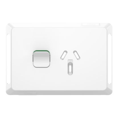 Picture of Single Power Point Skin, Pro Series, Horizontal Mount, 250V, 10A, Clip-On