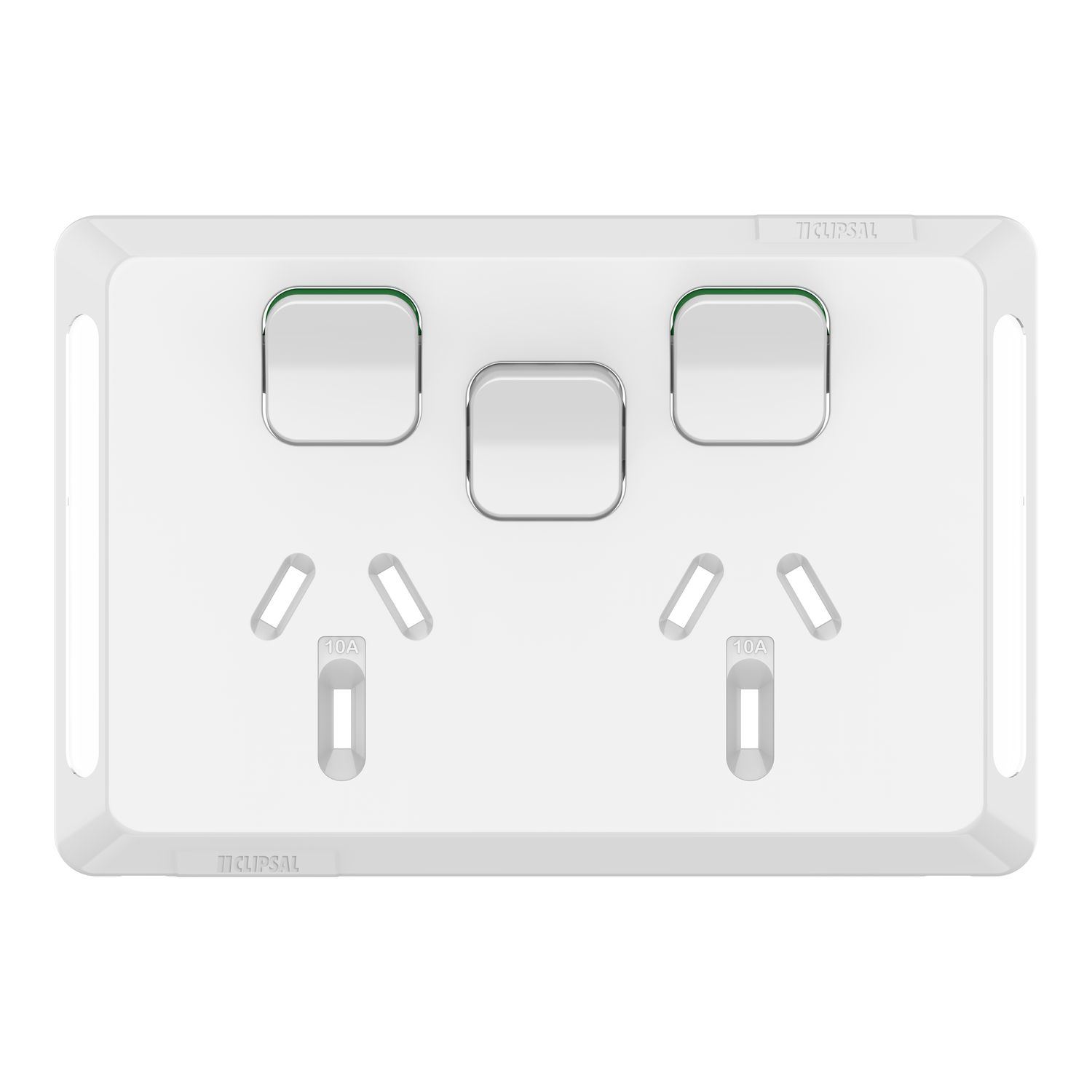 Picture of Twin Power Point Skin, Pro Series, Horizontal Mount, 1ExBlank, 10A, 250V, Clip-On