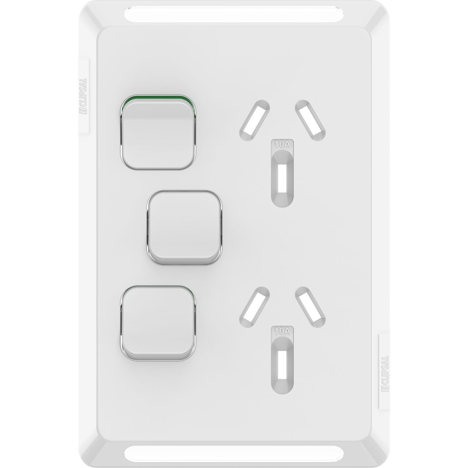 Picture of Twin Power Point Skin, Pro Series, Vertical Mount, 1ExBlank, 10A, 250V, Clip-On