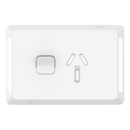 Picture of Single Power Point Skin, Pro Series, Horizontal Mount, 250V, 20A, Clip-On
