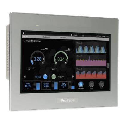 Picture of 10"W touch panel display, 2COM, 2Ethernet, USB host&device, 24VDC