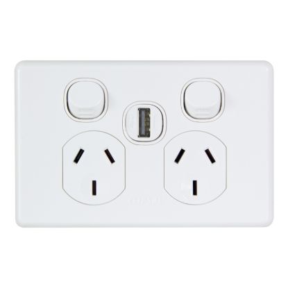 Picture of Power Outlet, Classic C2000 Series, Twin with 1 x 30USBAM