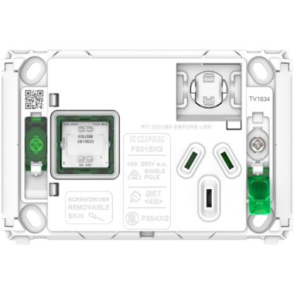 Picture of Single Power Point Grid, Pro Series, Horizontal Mount, 1Ex20A, 10A, 250V