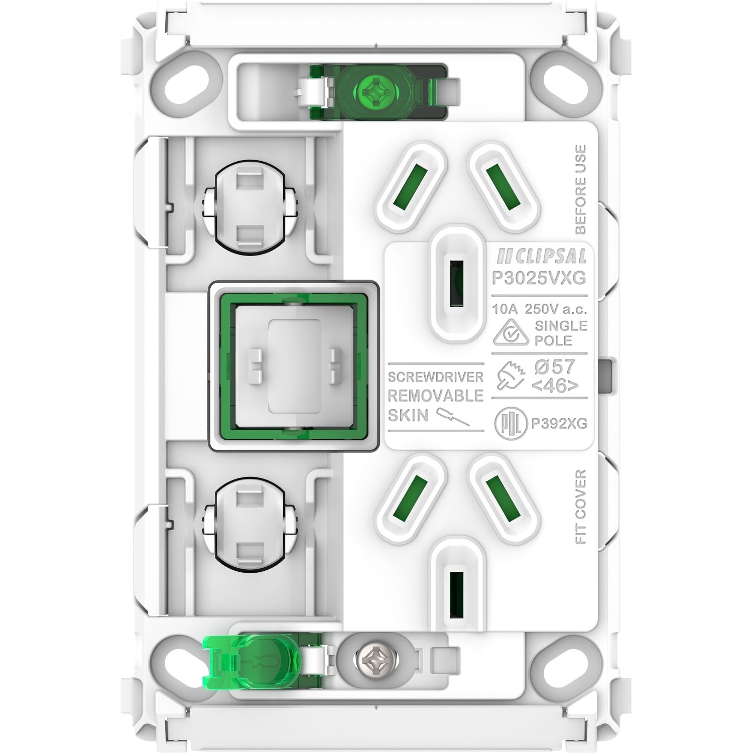 Picture of Twin Power Point Grid, Pro Series, Vertical Mount, 1Ex20A, 10A, 250V