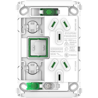 Picture of Twin Power Point Grid, Pro Series, Vertical Mount, 1Ex20A, 10A, 250V