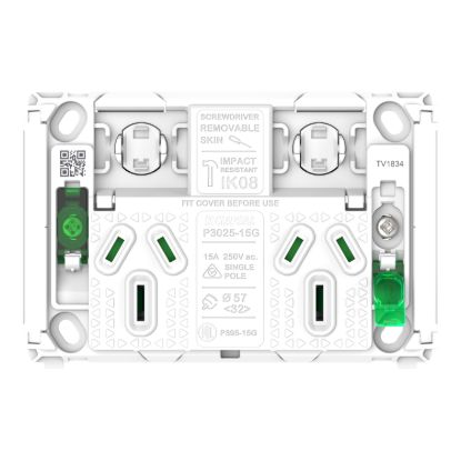 Picture of Twin Power Point Grid, Pro Series, Horizontal Mount, 250V, 15A