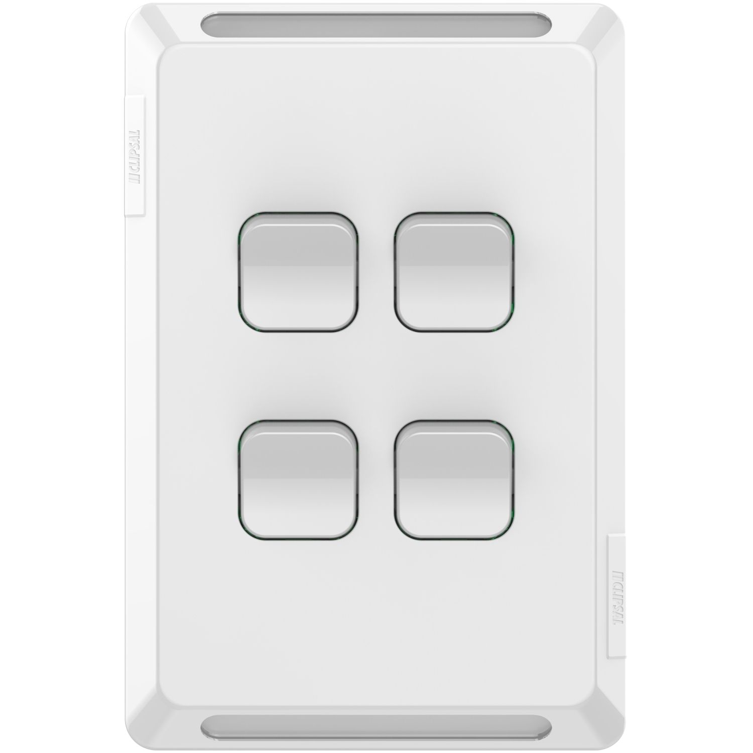 Picture of Flush Switch, Pro Series, Vertical Mount, 4 Gang, 1-Way/2-Way, 230/240V 20A, /16AX