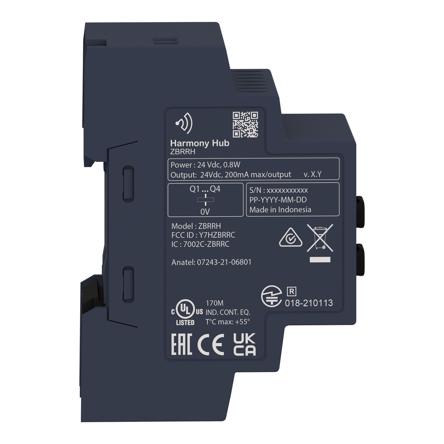 Picture of Wireless Receiver, Harmony XB5R, 4 PNP, 2 pusbuttons, LED, 200mA, 24V DC