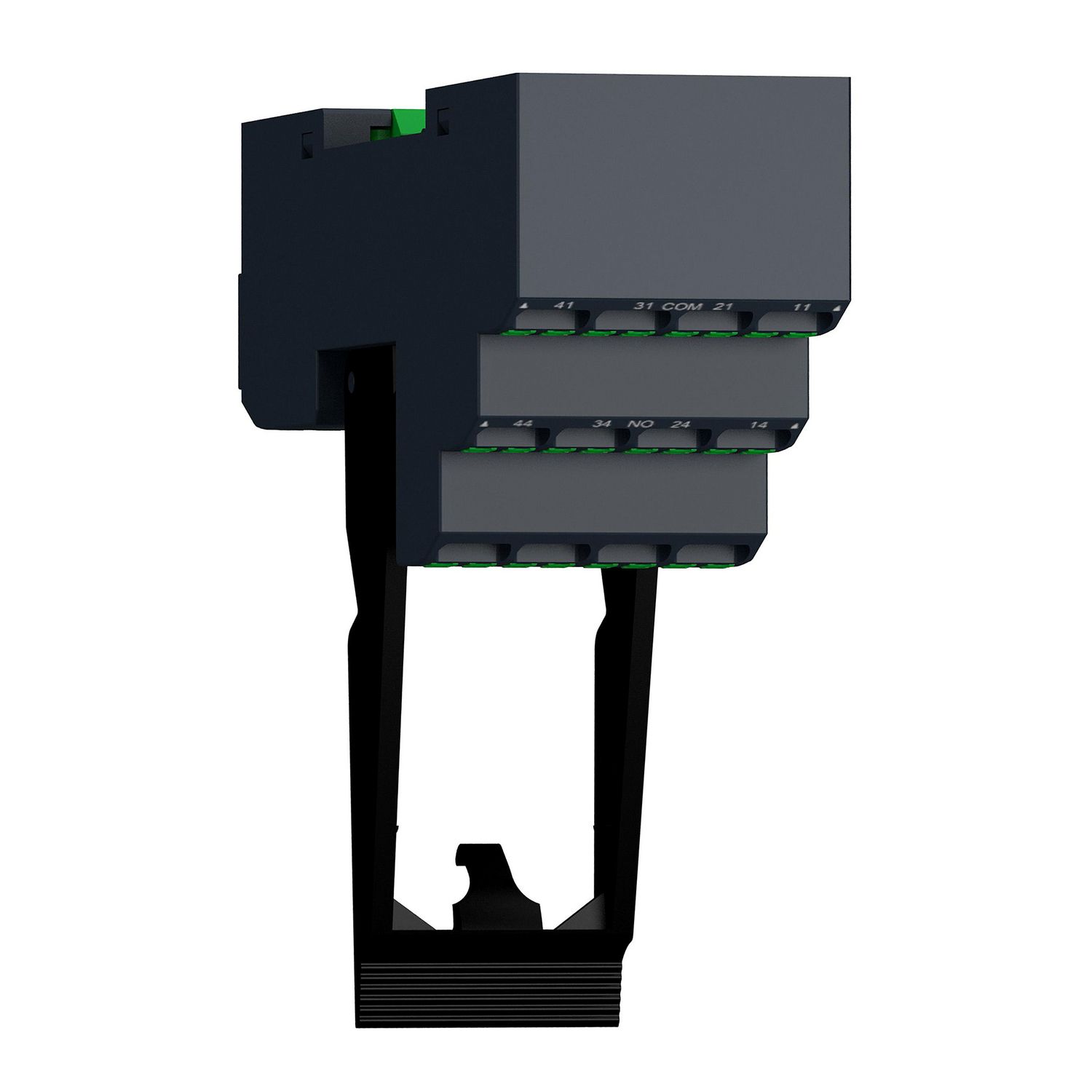 Picture of push in socket with clamp, Harmony Electromechanical Relays, for RXM relays, 12A 2CO, 6A 4CO, push in terminals, separate contact