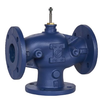 Picture of VG311F Globe Valve, 3-Way, DN65, Flanged, Kvs 63 mÂ³/h, Cast Iron Body and Seat, Brass Plug.