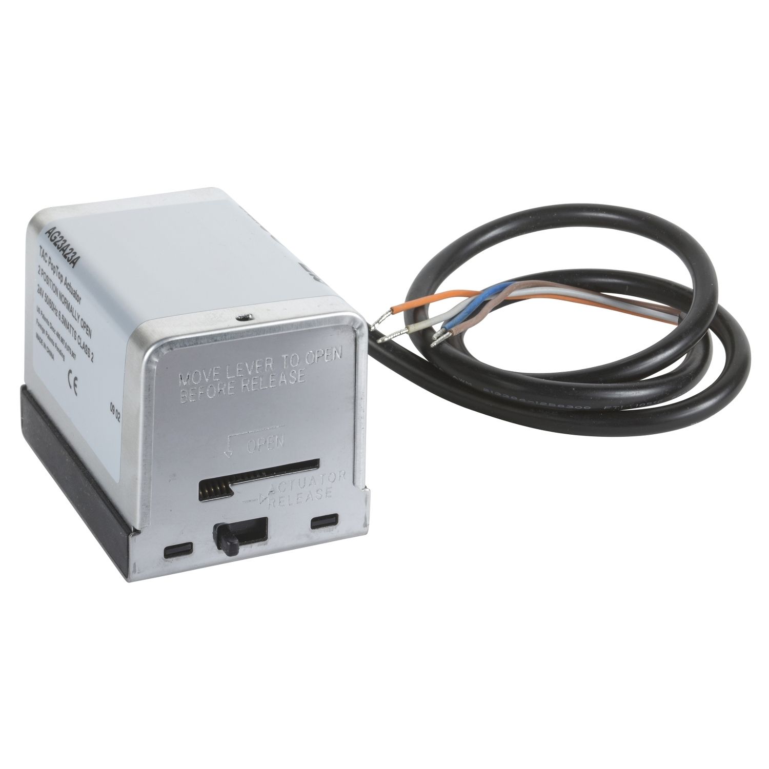 Picture of Erie actuator, general purpose, 230VAC, Pop-Top mount on Erie VT valves, 2 position, 0.9m (36") lead, End switch