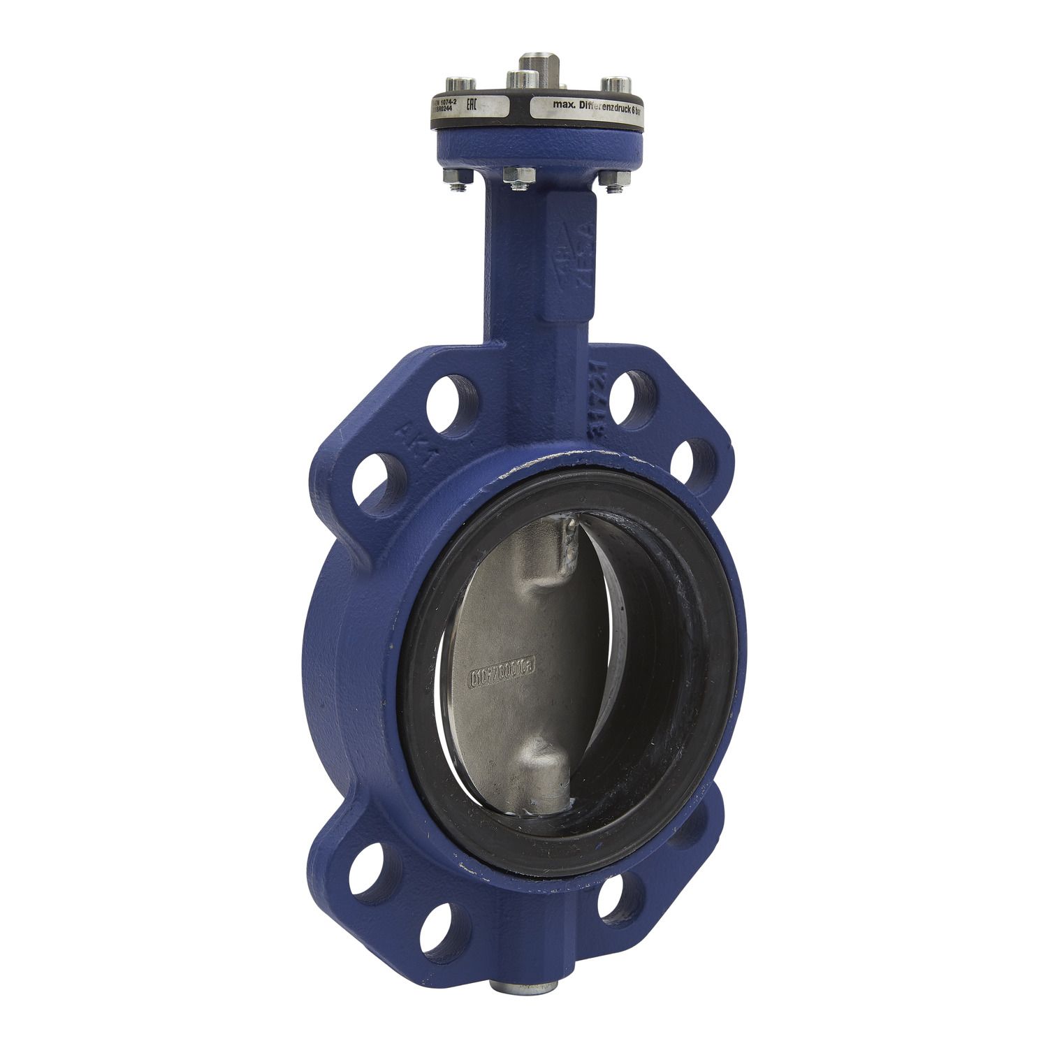Picture of VF208W Butterfly Valve, 2-Way, DN100, Wafer Flanged, 316 SS Disc, EPDM Liner, Kvs 760 mÂ³/h, Max âˆ†P 600 kPa.