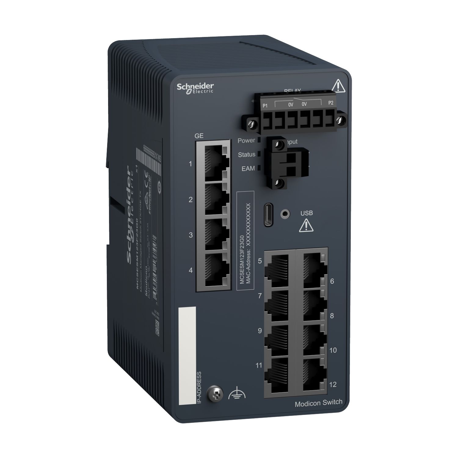 Picture of Modicon Managed Switch - 8 ports for copper + 4 Gigabit ports for copper