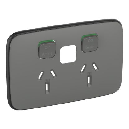 Picture of Essence Skin Connected Socket, Clipsal Iconic, Wiser, Horizontal Twin