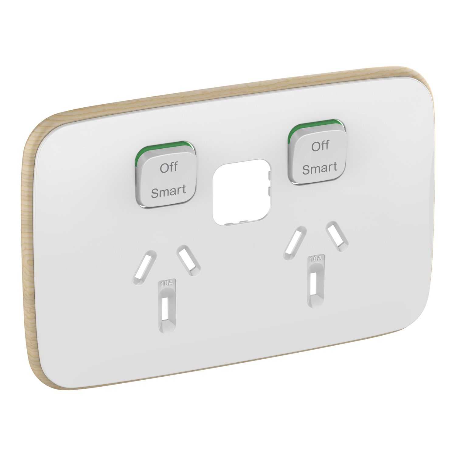 Picture of Essence Skin Connected Socket, Clipsal Iconic, Wiser, Horizontal Twin