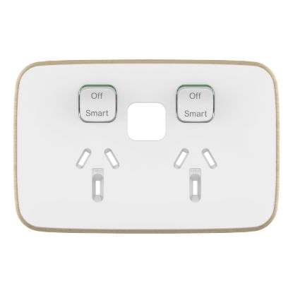 Picture of Essence Skin Connected Socket, Clipsal Iconic, Wiser, Horizontal Twin