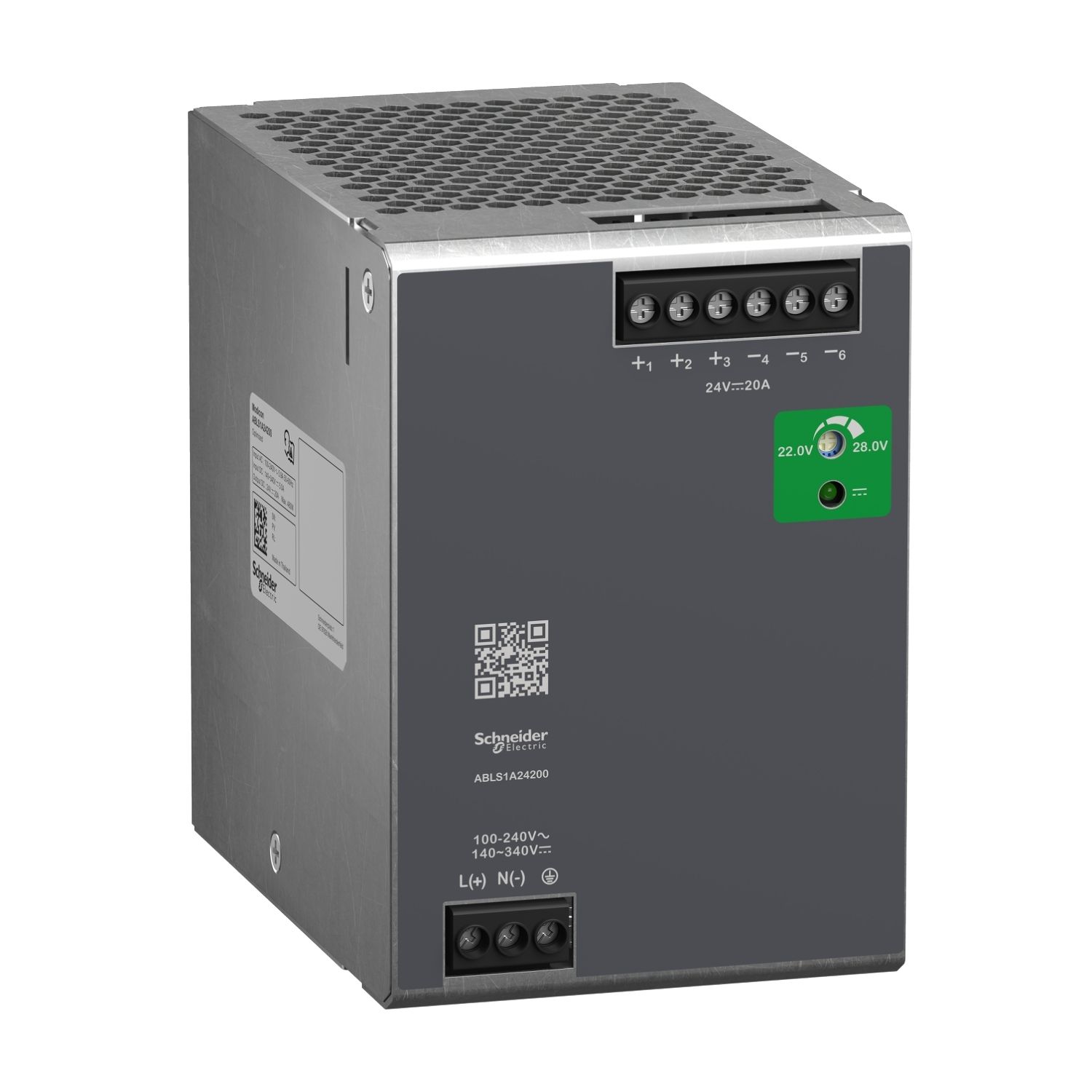 Picture of Regulated Power Supply, 100 to 240V AC, 24V, 20A, single phase, Optimized