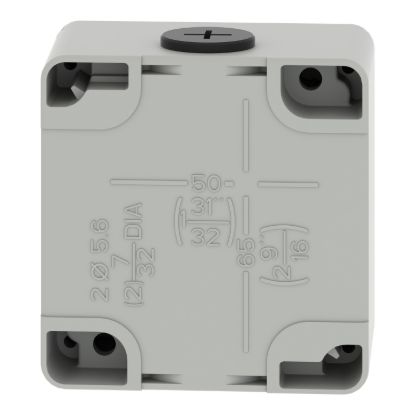 Picture of Die cast empty control station, Harmony XAP, XB2 SL, zinc alloy, grey, M20, 1 cut out 22mm, 80x80x51,5mm, UL cULus