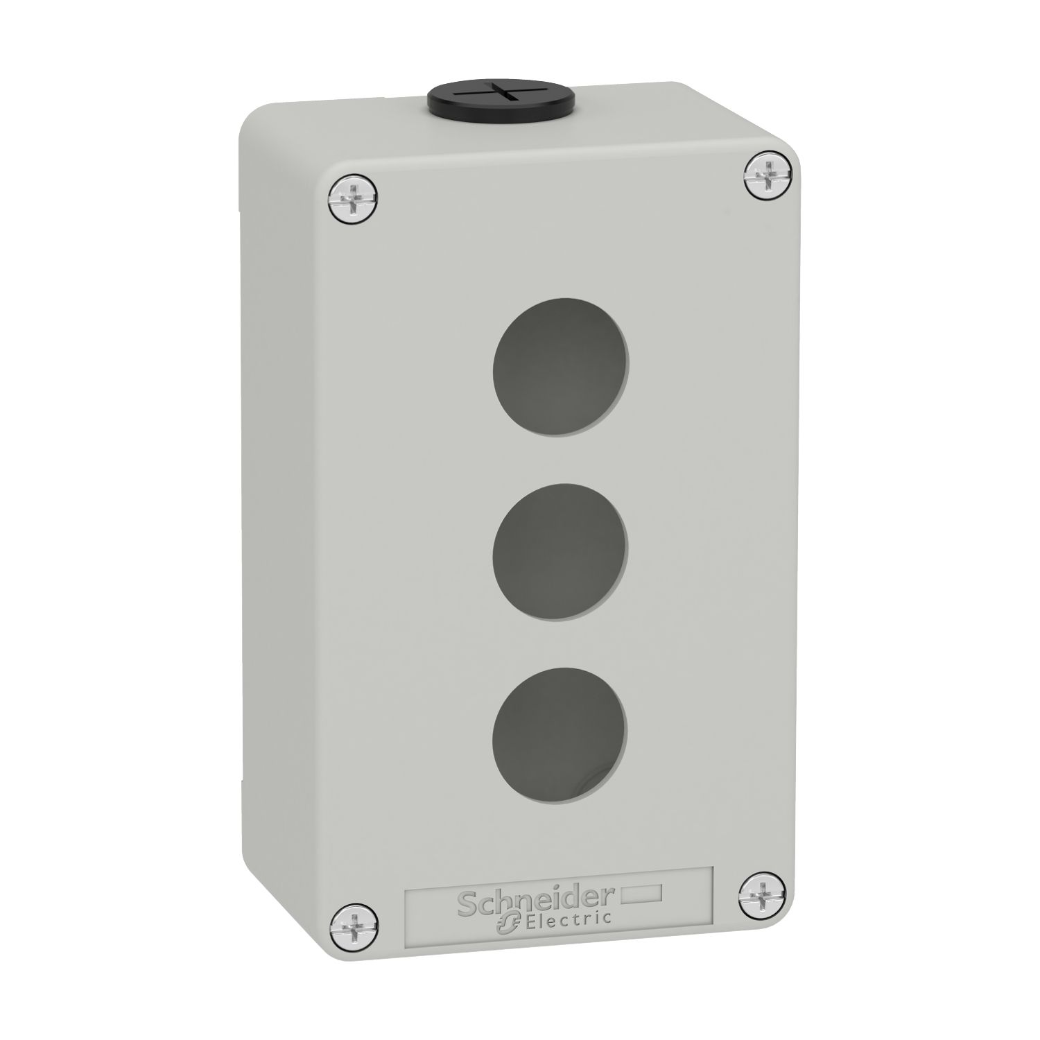 Picture of Die cast empty control station, Harmony XAP, XB2 SL, zinc alloy, grey, M20, 3 cut outs 22mm, 80x130x51,5mm, UL cULus