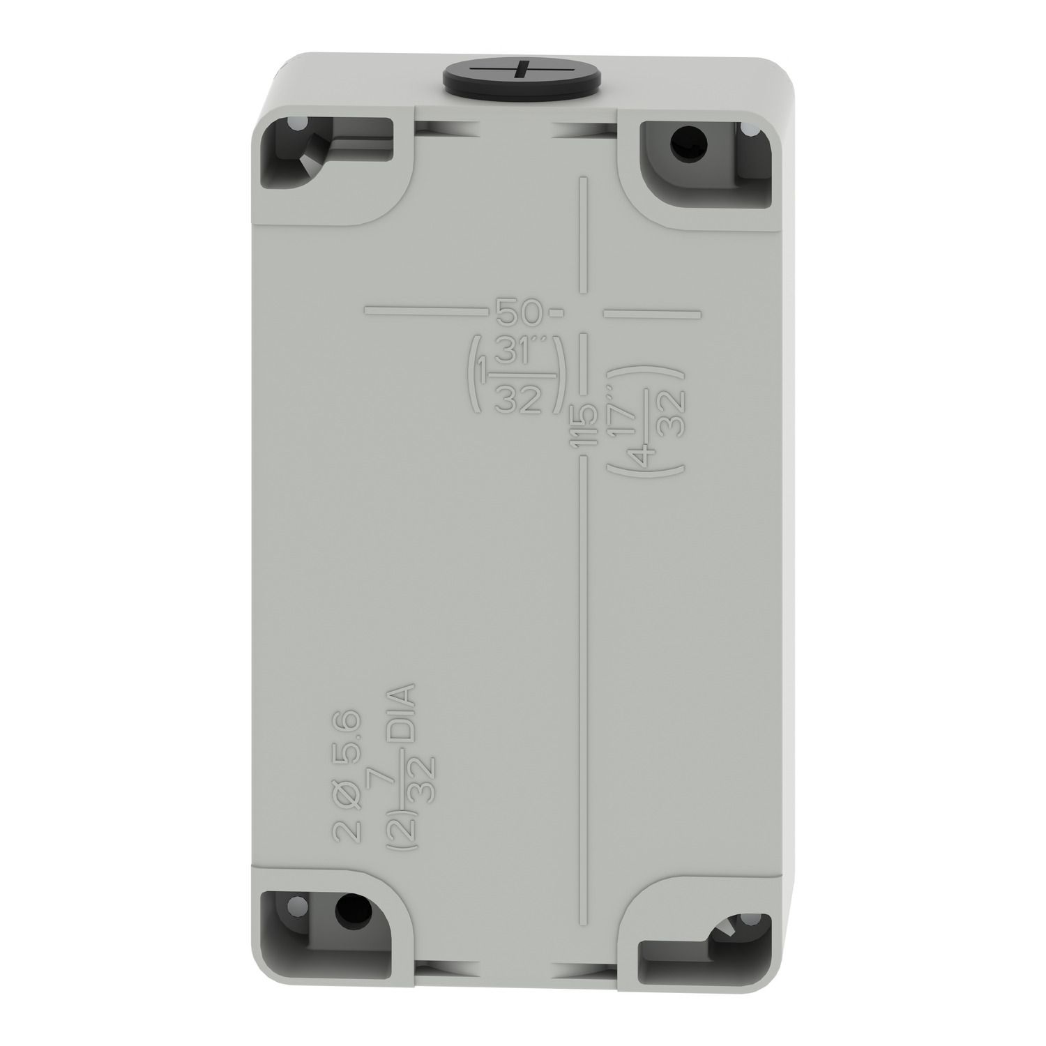 Picture of Die cast empty control station, Harmony XAP, XB2 SL, zinc alloy, grey, M20, 3 cut outs 22mm, 80x130x51,5mm, UL cULus