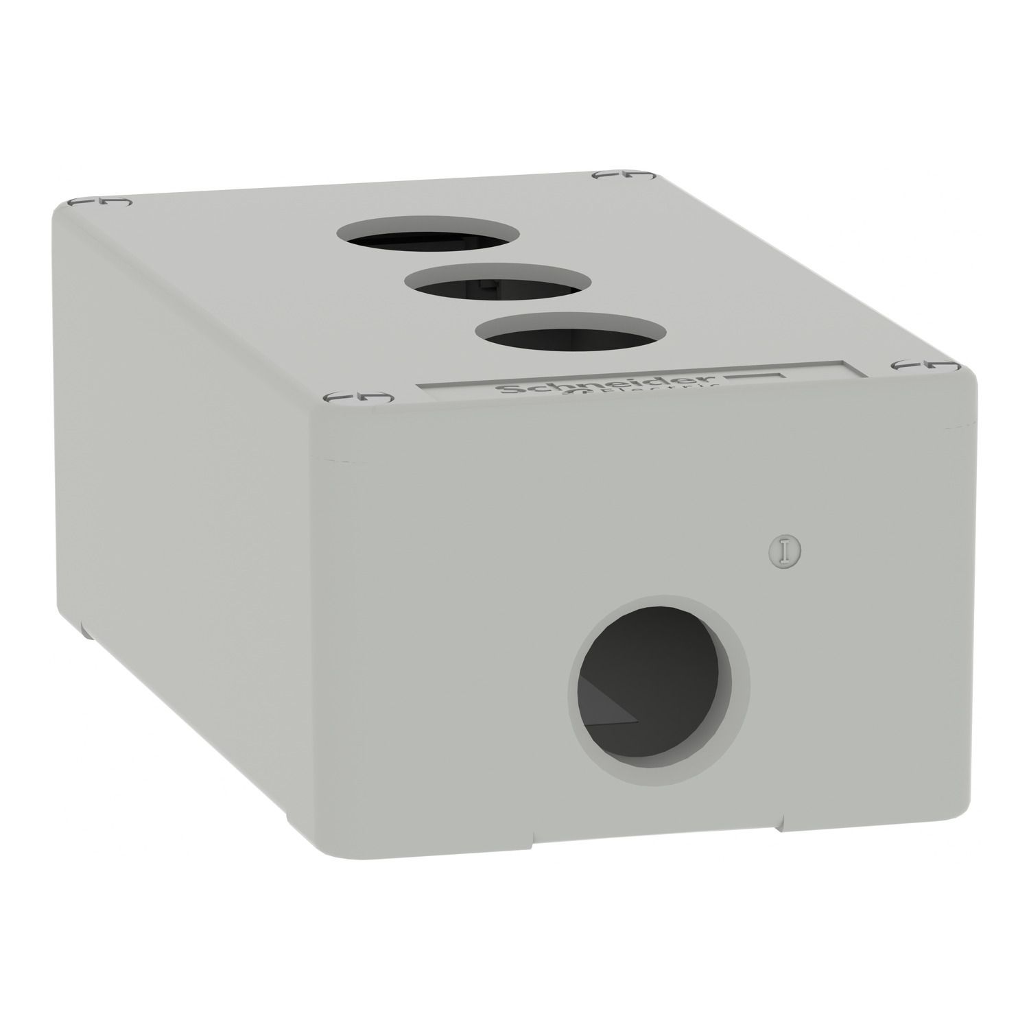 Picture of Die cast empty control station, Harmony XAP, XB2 SL, zinc alloy, grey, M20, 3 cut outs 22mm, 80x130x51,5mm, UL cULus