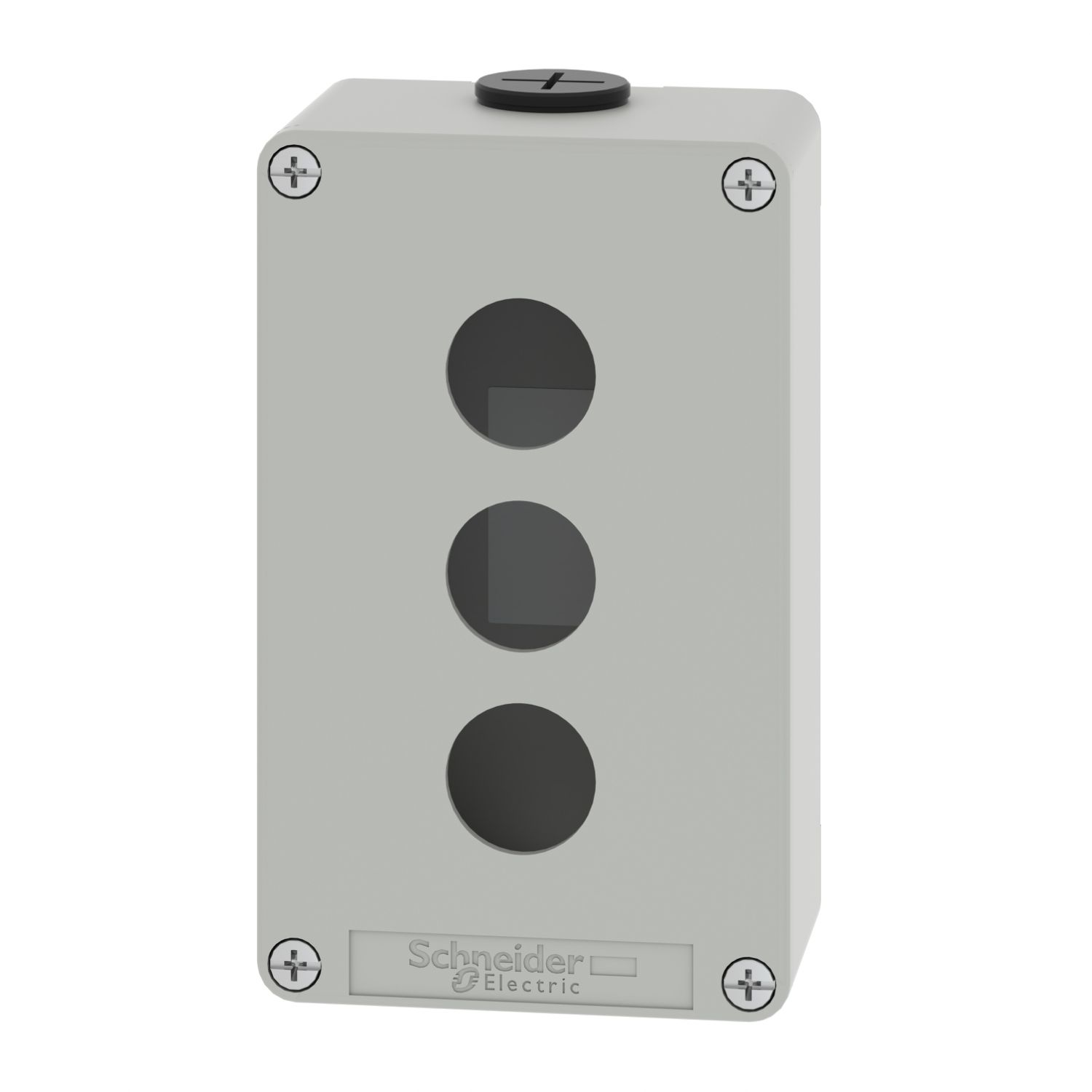 Picture of Die cast empty control station, Harmony XAP, XB2 SL, zinc alloy, grey, M20, 3 cut outs 22mm, 80x130x51,5mm, UL cULus