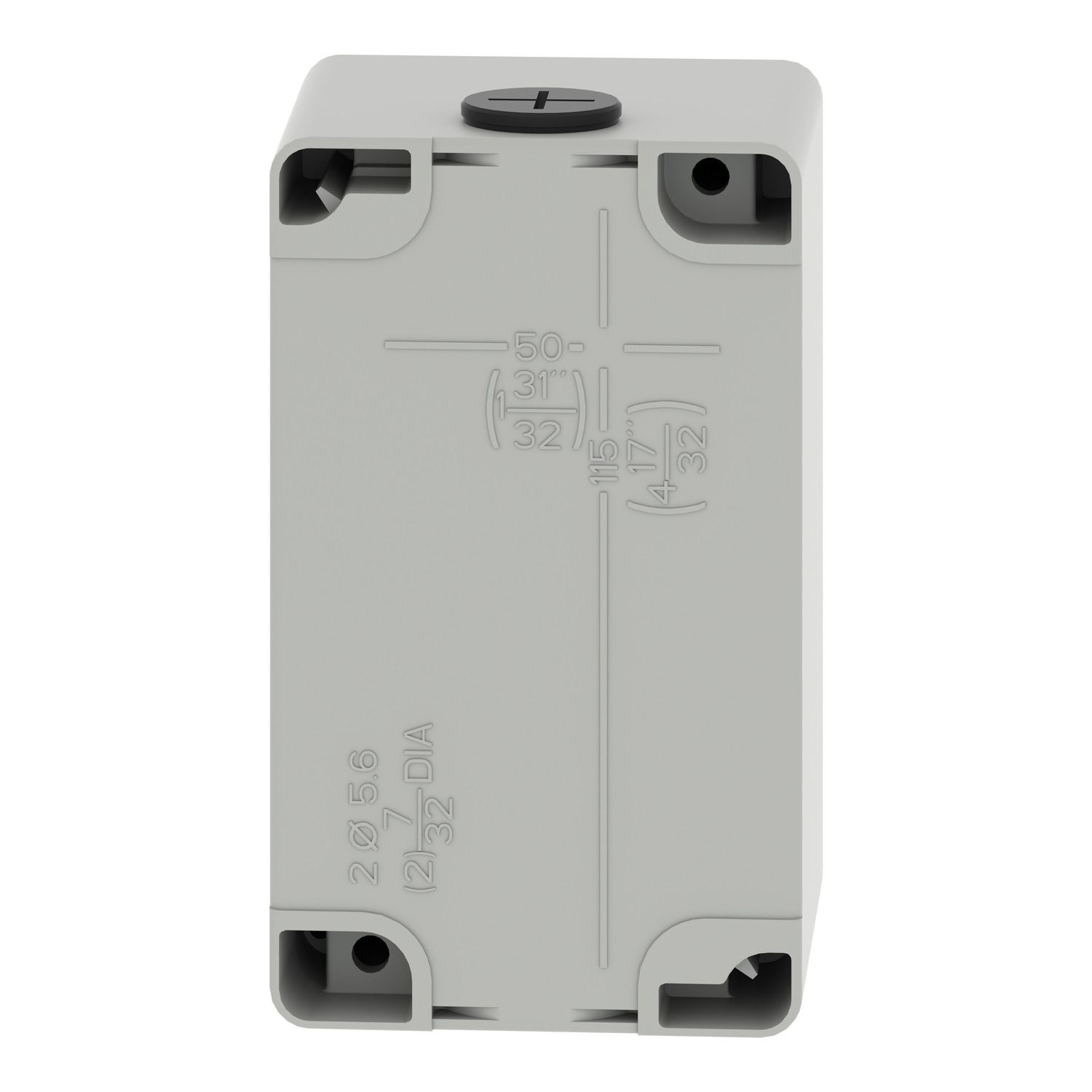 Picture of Die cast empty control station, Harmony XAP, XB2 SL, zinc alloy, grey, M20, undrilled, 80x130x77mm, UL cULus