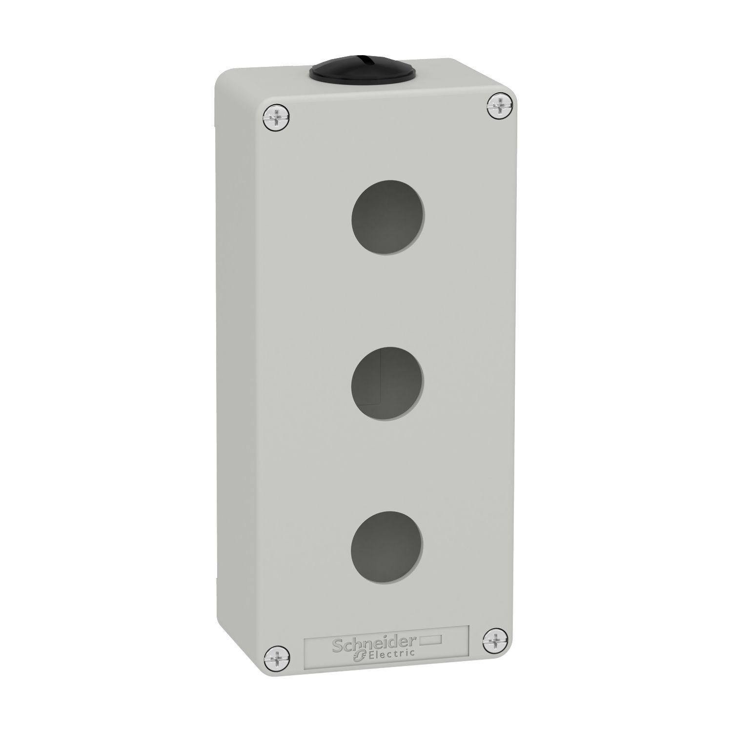 Picture of Die cast empty control station, Harmony XAP, XB2 SL, zinc alloy, grey, M25, 3 cut outs 22mm, 80x175x51,5mm