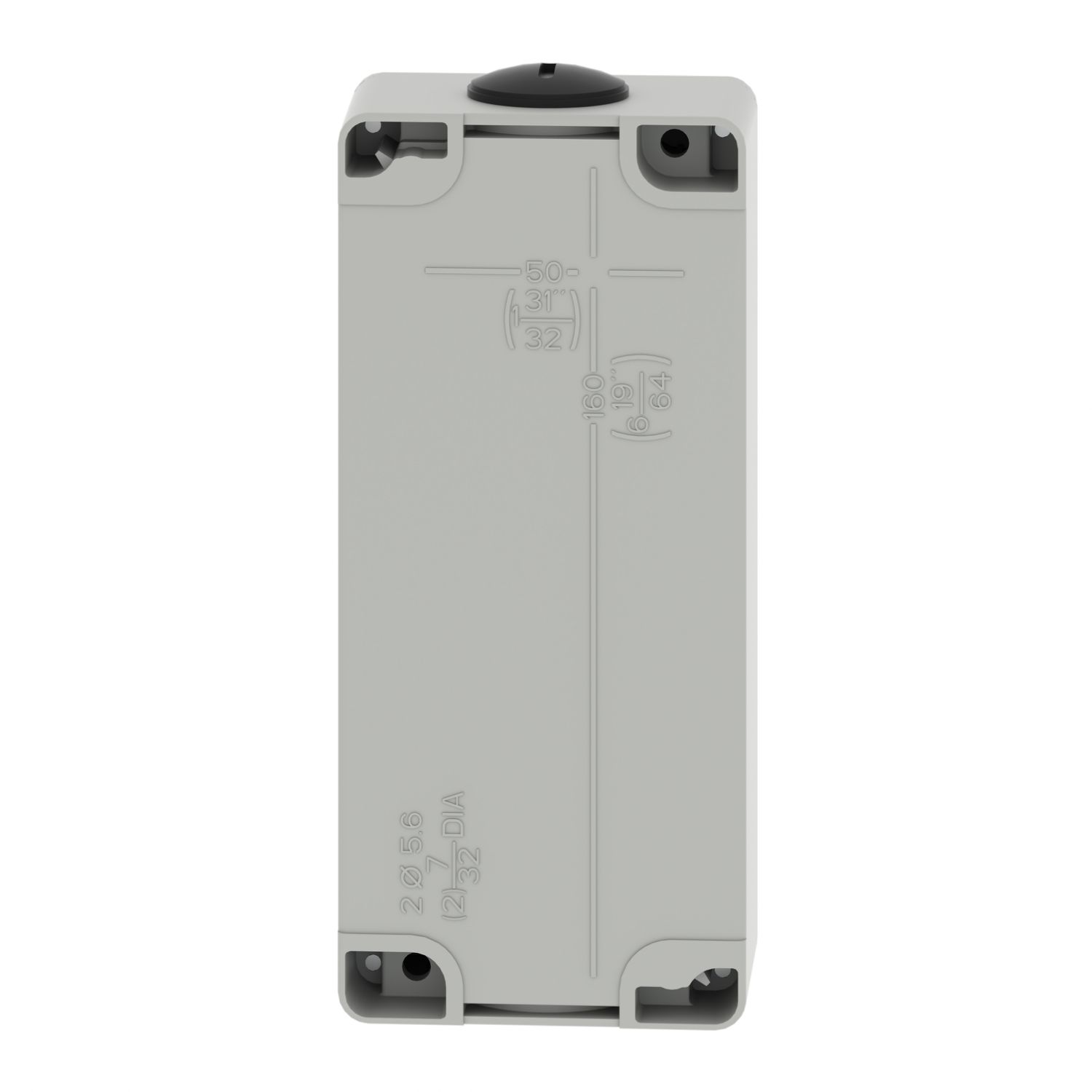 Picture of Die cast empty control station, Harmony XAP, XB2 SL, zinc alloy, grey, M25, 3 cut outs 22mm, 80x175x51,5mm