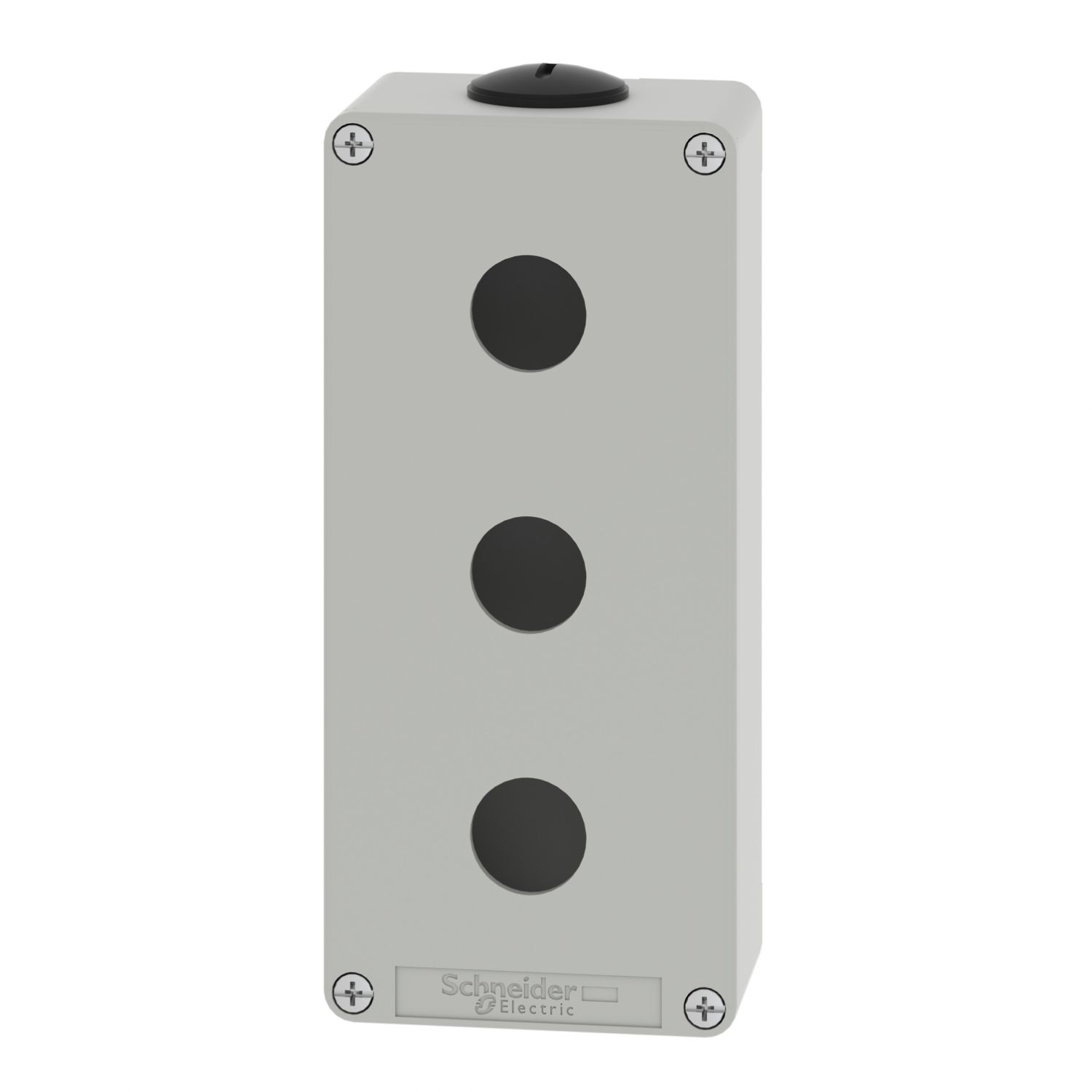Picture of Die cast empty control station, Harmony XAP, XB2 SL, zinc alloy, grey, M25, 3 cut outs 22mm, 80x175x51,5mm
