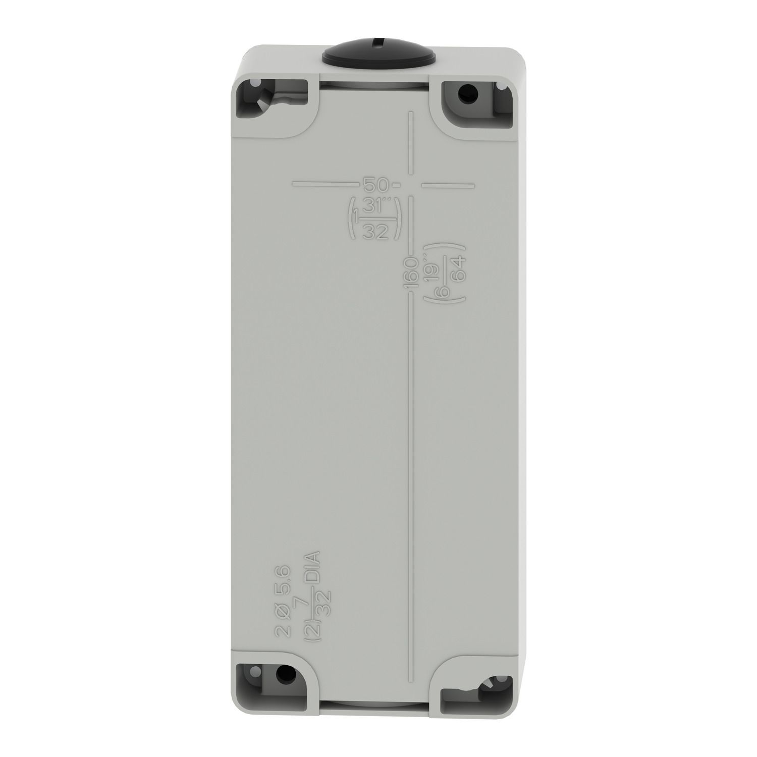 Picture of Die cast empty control station, Harmony XAP, XB2 SL, zinc alloy, grey, M25, 4 cut outs 22mm, 80x175x51,5mm