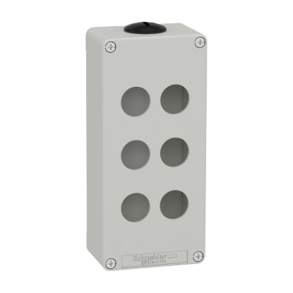 Picture of Die cast empty control station, Harmony XAP, XB2 SL, zinc alloy, grey, M25, 6 cut outs 22mm, 80x175x51,5mm