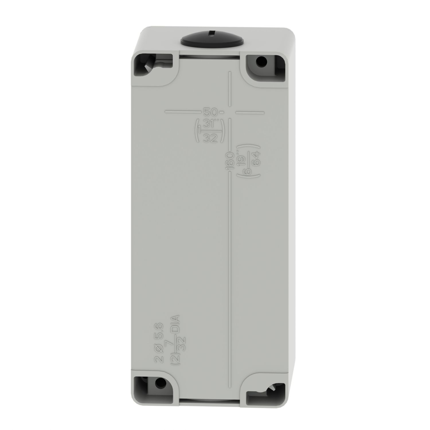 Picture of Die cast empty control station, Harmony XAP, XB2 SL, zinc alloy, grey, M25, 3 cut outs 22mm, 80x175x77mm