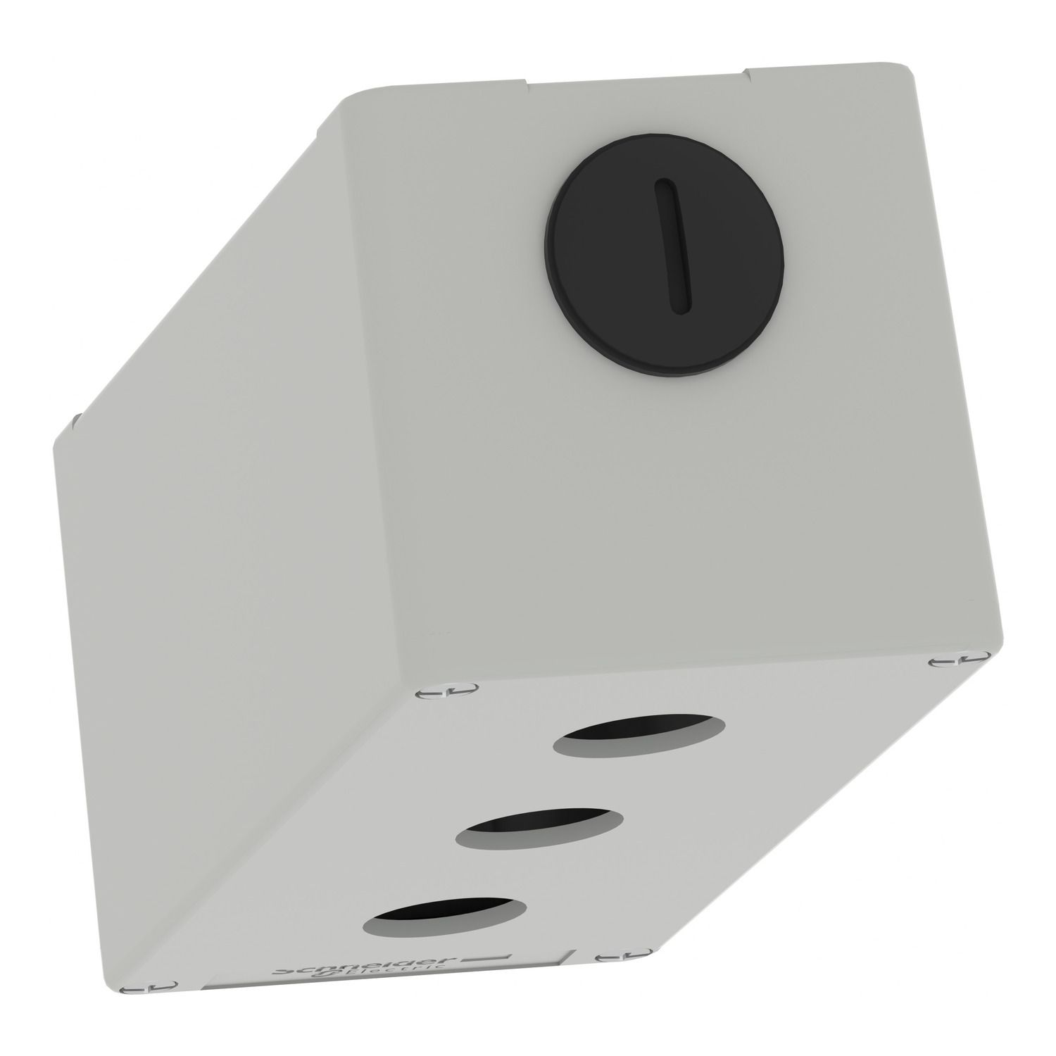 Picture of Die cast empty control station, Harmony XAP, XB2 SL, zinc alloy, grey, M25, 3 cut outs 22mm, 80x175x77mm