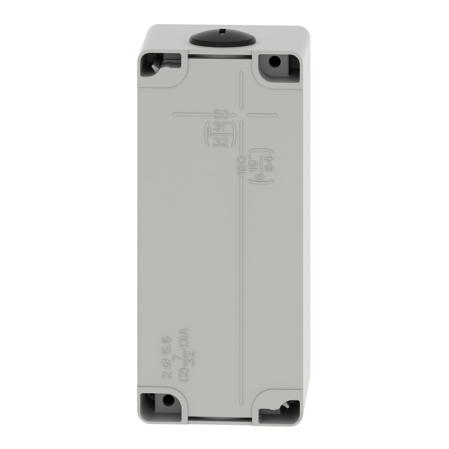 Picture of Die cast empty control station, Harmony XAP, XB2 SL, zinc alloy, grey, M25, 6 cut outs 22mm, 80x175x77mm