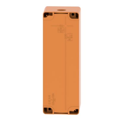 Picture of Empty control station, Harmony XAP, XB2 SL, zinc alloy, orange, M25, 4 cut outs 30mm with notches, 80x220x77mm