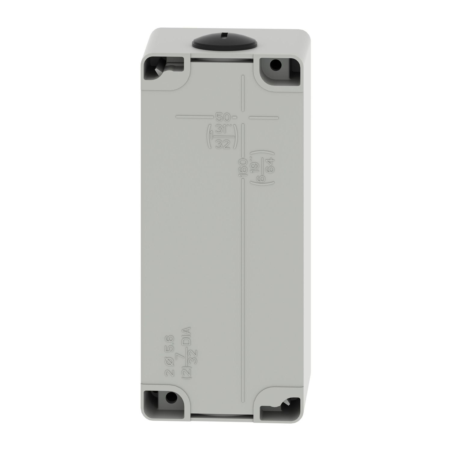 Picture of Die cast empty control station, Harmony XAP, XB2 SL, zinc alloy, grey, M25, undrilled, 80x175x77mm