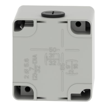 Picture of Die cast empty control station, Harmony XAP, XB2 SL, zinc alloy, grey, M20, 2 cut outs 22mm, 80x80x77mm, UL cULus