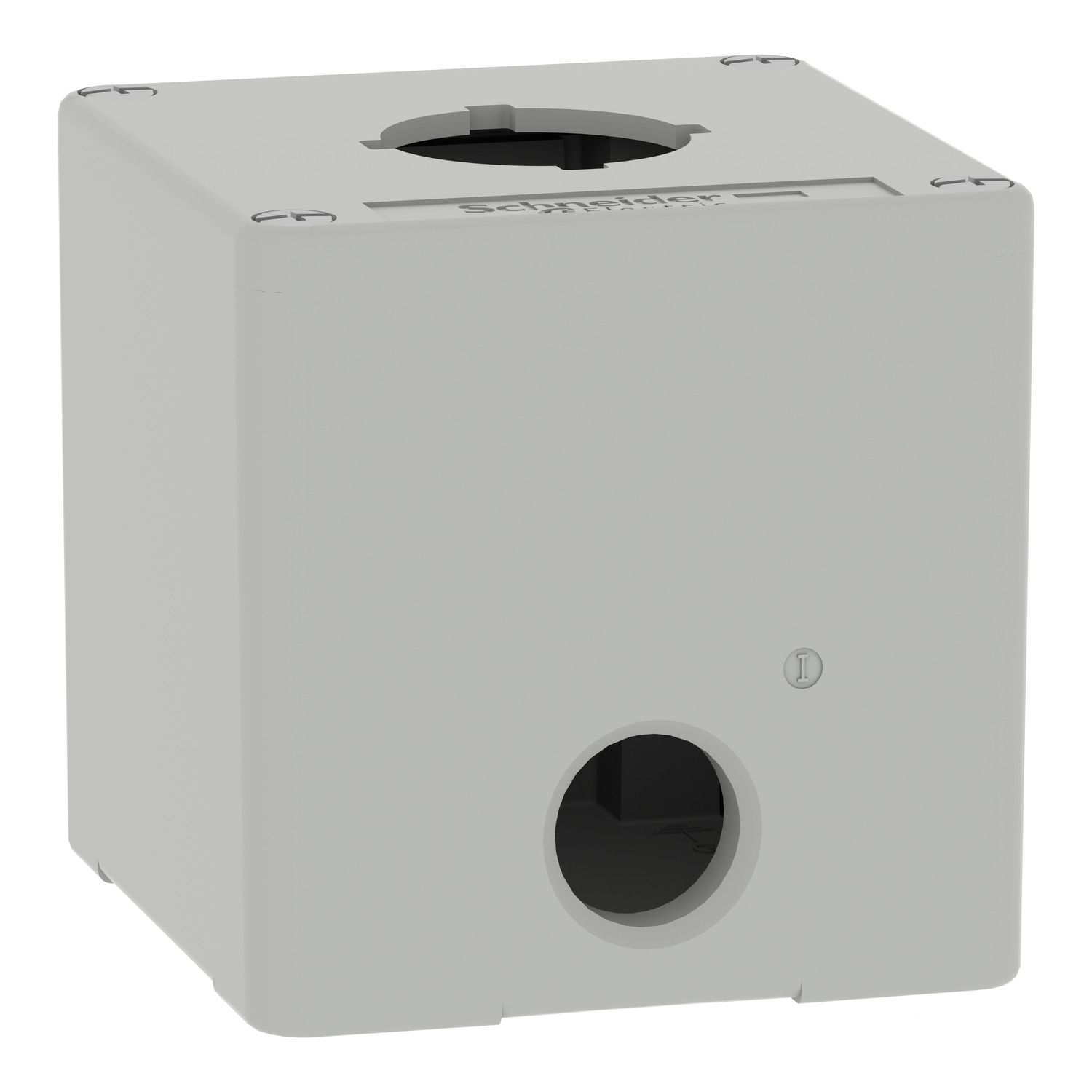 Picture of Empty control station, Harmony XAP, XB2 SL, zinc alloy, grey, M20, 1 cut out 30mm with notches, 80x80x77mm, UL cULus