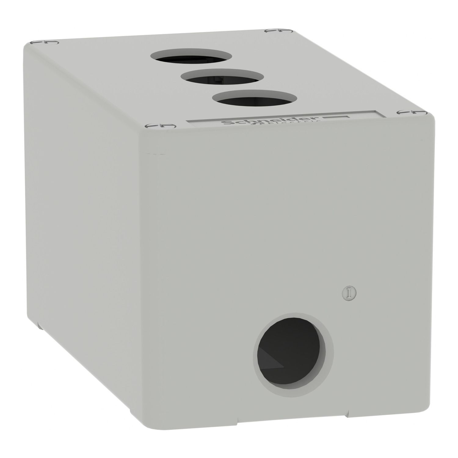 Picture of Die cast empty control station, Harmony XAP, XB2 SL, zinc alloy, grey, M20, 3 cut outs 22mm, 80x130x77mm, UL cULus