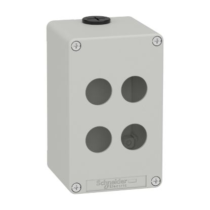 Picture of Die cast empty control station, Harmony XAP, XB2 SL, zinc alloy, grey, M20, 4 cut outs 22mm, 80x130x77mm, UL cULus