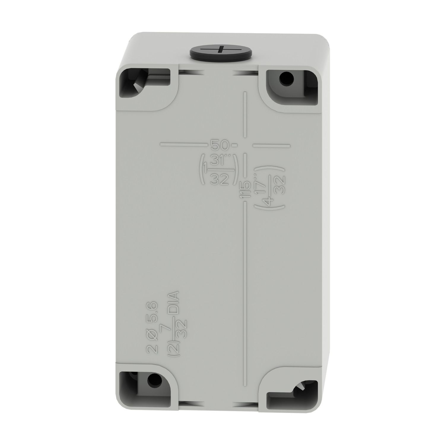 Picture of Die cast empty control station, Harmony XAP, XB2 SL, zinc alloy, grey, M20, 4 cut outs 22mm, 80x130x77mm, UL cULus