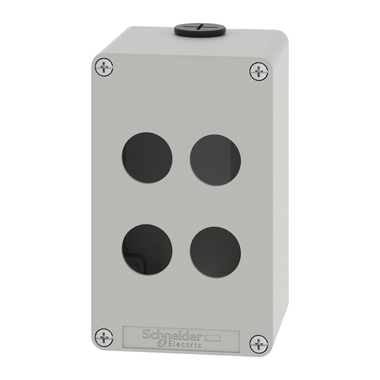 Picture of Die cast empty control station, Harmony XAP, XB2 SL, zinc alloy, grey, M20, 4 cut outs 22mm, 80x130x77mm, UL cULus