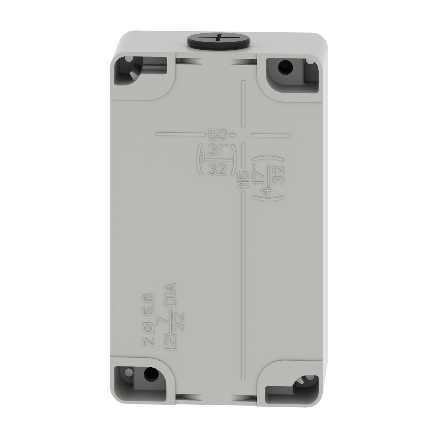 Picture of Die cast empty control station, Harmony XAP, XB2 SL, zinc alloy, grey, M20, undrilled, 80x130x51,5mm, UL cULus