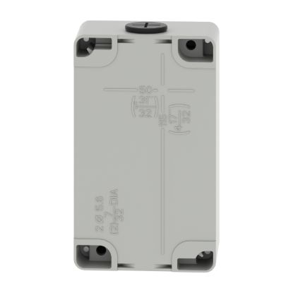 Picture of Die cast empty control station, Harmony XAP, XB2 SL, zinc alloy, grey, M20, undrilled, 80x130x51,5mm, UL cULus