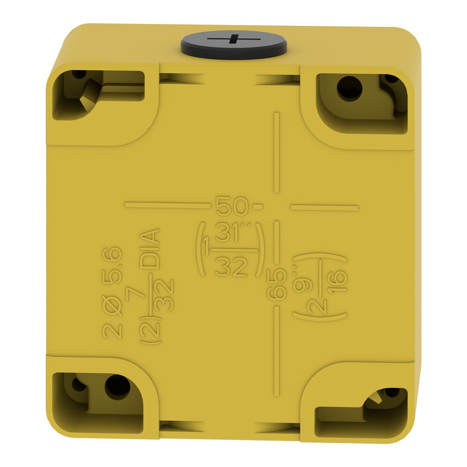 Picture of Die cast empty control station, Harmony XAP, XB2 SL, zinc alloy, yellow, M20, 1 cut out 22mm, 80x80x51,5mm, UL cULus