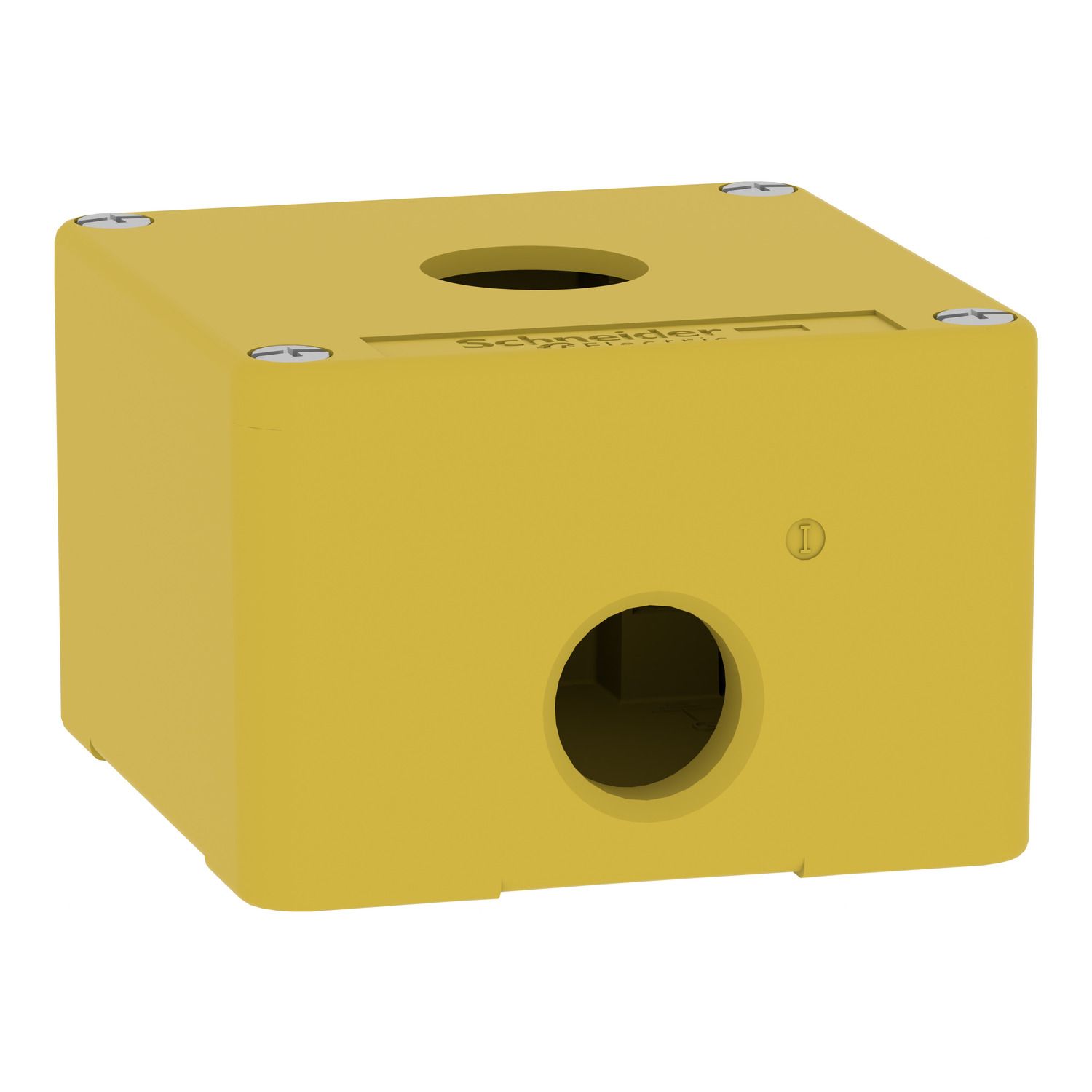 Picture of Die cast empty control station, Harmony XAP, XB2 SL, zinc alloy, yellow, M20, 1 cut out 22mm, 80x80x51,5mm, UL cULus