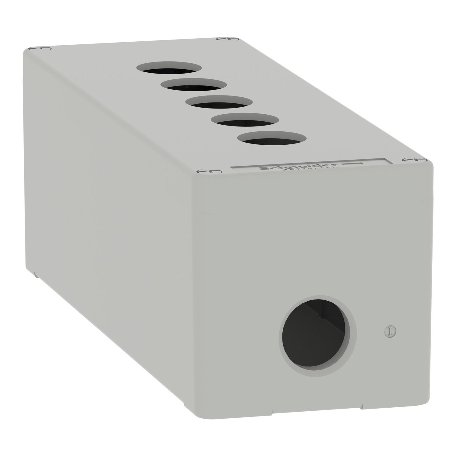 Picture of Die cast empty control station, Harmony XAP, XB2 SL, zinc alloy, grey, M25, 5 cut outs 22mm, 80x220x77mm